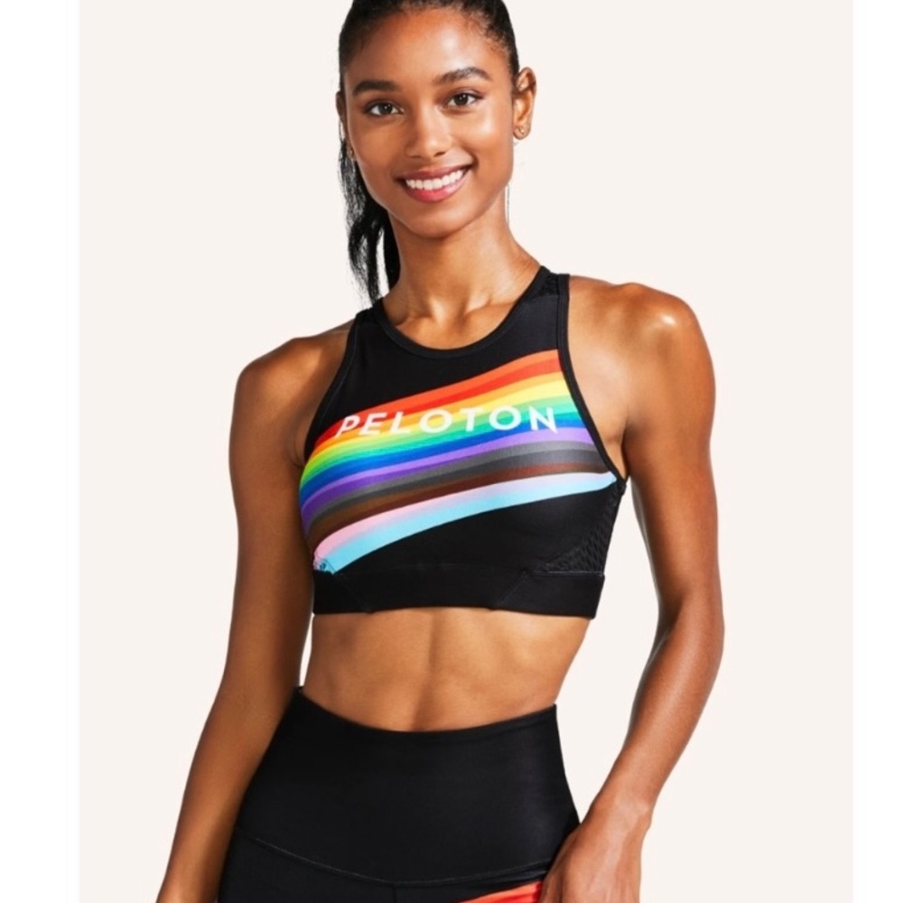 Peloton Pride Flag Noir High-Neck Bra